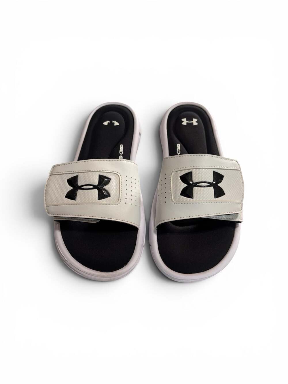 Under Armour Ignite 4D Foam Slide Sandals White and Black